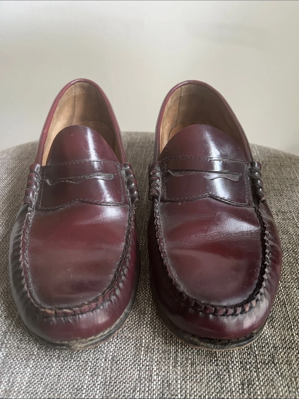 Bass Burgundy Leather Penny Loafers Size 11